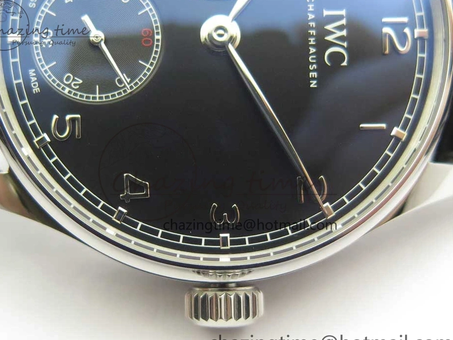 MIROTIME 0524 Sporty Portuguese Tourbillon IW5463 SS ZF Best Edition Black Dial on Black Leather Strap 7173